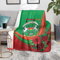Burkina Faso Independence Day Blanket Coat Of Arms With Rose