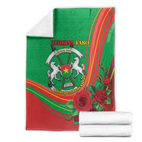 Burkina Faso Independence Day Blanket Coat Of Arms With Rose