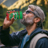 Personalised Burkina Faso Independence Day 4 in 1 Can Cooler Tumbler Coat Of Arms With Rose