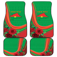 Burkina Faso Independence Day Car Mats Coat Of Arms With Rose