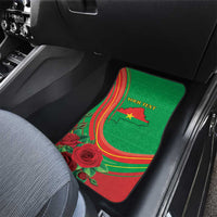 Burkina Faso Independence Day Car Mats Coat Of Arms With Rose
