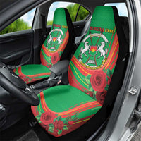 Burkina Faso Independence Day Car Seat Cover Coat Of Arms With Rose