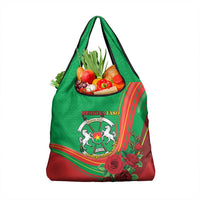 Burkina Faso Independence Day Grocery Bag Coat Of Arms With Rose