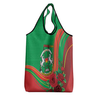 Burkina Faso Independence Day Grocery Bag Coat Of Arms With Rose
