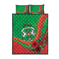 Burkina Faso Independence Day Quilt Bed Set Coat Of Arms With Rose