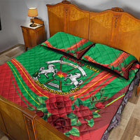 Burkina Faso Independence Day Quilt Bed Set Coat Of Arms With Rose