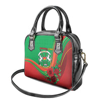 Burkina Faso Independence Day Shoulder Handbag Coat Of Arms With Rose