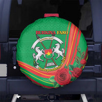 Burkina Faso Independence Day Spare Tire Cover Coat Of Arms With Rose