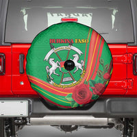 Burkina Faso Independence Day Spare Tire Cover Coat Of Arms With Rose