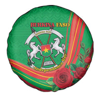 Burkina Faso Independence Day Spare Tire Cover Coat Of Arms With Rose