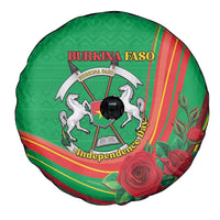 Burkina Faso Independence Day Spare Tire Cover Coat Of Arms With Rose