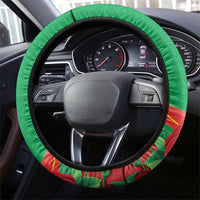 Burkina Faso Independence Day Steering Wheel Cover Coat Of Arms With Rose