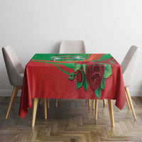 Burkina Faso Independence Day Tablecloth Coat Of Arms With Rose