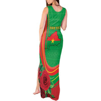 Personalised Burkina Faso Independence Day Tank Maxi Dress Coat Of Arms With Rose