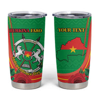 Personalised Burkina Faso Independence Day Tumbler Cup Coat Of Arms With Rose