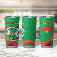 Personalised Burkina Faso Independence Day Tumbler Cup Coat Of Arms With Rose
