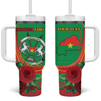 Personalised Burkina Faso Independence Day Tumbler With Handle Coat Of Arms With Rose