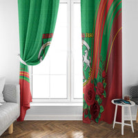 Burkina Faso Independence Day Window Curtain Coat Of Arms With Rose