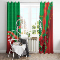 Burkina Faso Independence Day Window Curtain Coat Of Arms With Rose
