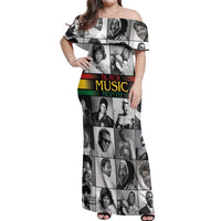 African-American Black Music Month Off Shoulder Maxi Dress Legends Tribute