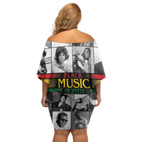 African-American Black Music Month Off Shoulder Short Dress Legends Tribute