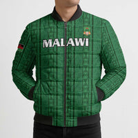 Custom Malawi Football Bomber Puffer Jacket Come On Flames - Green - Wonder Print Shop