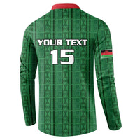Custom Malawi Football Button Sweatshirt Come On Flames - Green - Wonder Print Shop