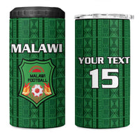Custom Malawi Football 4 in 1 Can Cooler Tumbler Come On Flames - Green - Wonder Print Shop