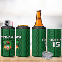 Custom Malawi Football 4 in 1 Can Cooler Tumbler Come On Flames - Green - Wonder Print Shop