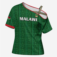 Custom Malawi Football Cross Shoulder Shirt Come On Flames - Green - Wonder Print Shop