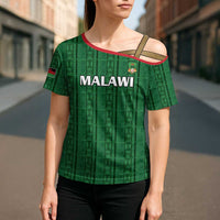 Custom Malawi Football Cross Shoulder Shirt Come On Flames - Green - Wonder Print Shop