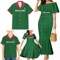 Custom Malawi Football Family Matching Mermaid Dress and Hawaiian Shirt Come On Flames - Green - Wonder Print Shop