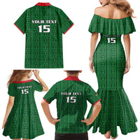Custom Malawi Football Family Matching Mermaid Dress and Hawaiian Shirt Come On Flames - Green - Wonder Print Shop