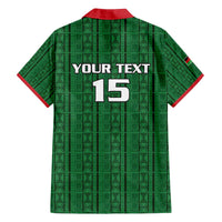 Custom Malawi Football Family Matching Off The Shoulder Long Sleeve Dress and Hawaiian Shirt Come On Flames - Green - Wonder Print Shop