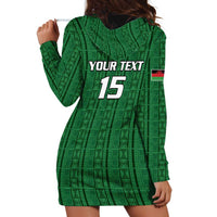 Custom Malawi Football Hoodie Dress Come On Flames - Green - Wonder Print Shop