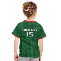 Custom Malawi Football Kid T Shirt Come On Flames - Green - Wonder Print Shop