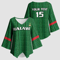 Custom Malawi Football Kimono Sleeve Blouse Come On Flames - Green - Wonder Print Shop