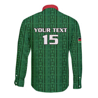Custom Malawi Football Long Sleeve Button Shirt Come On Flames - Green - Wonder Print Shop