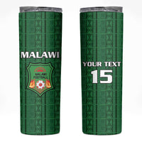 Custom Malawi Football Skinny Tumbler Come On Flames - Green - Wonder Print Shop