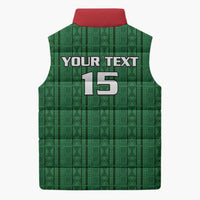 Custom Malawi Football Sleeveless Puffer Jacket Come On Flames - Green - Wonder Print Shop