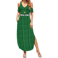 Custom Malawi Football Summer Maxi Dress Come On Flames - Green - Wonder Print Shop