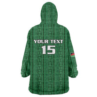 Custom Malawi Football Wearable Blanket Hoodie Come On Flames - Green - Wonder Print Shop