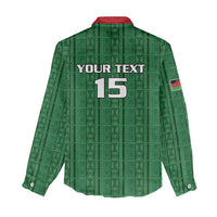 Custom Malawi Football Women Casual Shirt Come On Flames - Green - Wonder Print Shop