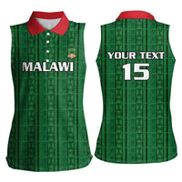 Custom Malawi Football Women Sleeveless Polo Shirt Come On Flames - Green - Wonder Print Shop