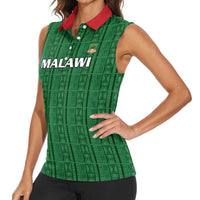 Custom Malawi Football Women Sleeveless Polo Shirt Come On Flames - Green - Wonder Print Shop