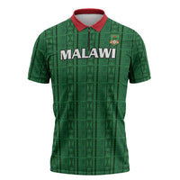 Custom Malawi Football Zipper Polo Shirt Come On Flames - Green - Wonder Print Shop