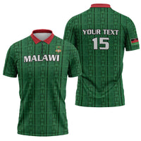 Custom Malawi Football Zipper Polo Shirt Come On Flames - Green - Wonder Print Shop