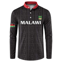 Custom Malawi Football Button Sweatshirt Come On Flames - Black - Wonder Print Shop