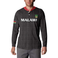 Custom Malawi Football Button Sweatshirt Come On Flames - Black - Wonder Print Shop