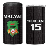 Custom Malawi Football 4 in 1 Can Cooler Tumbler Come On Flames - Black - Wonder Print Shop